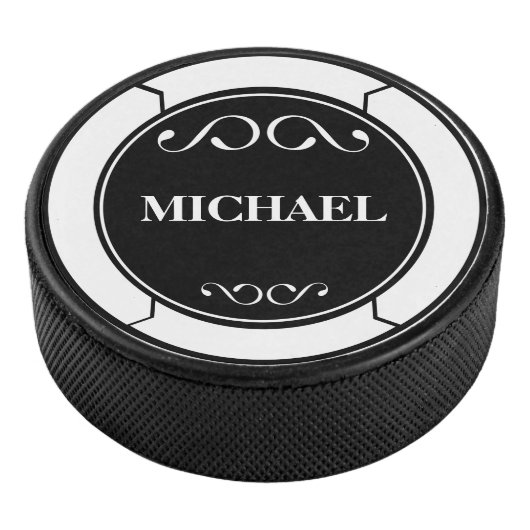 Geef de naam zwart wit aan hockey puck (3/4)