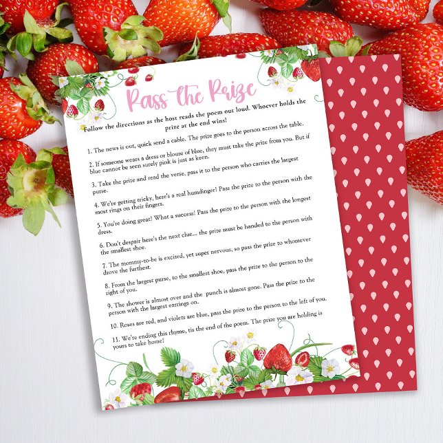 Geef de prijs door | Baby shower van aardbeien (Creator heeft geüpload)