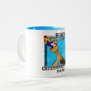 Geef de Rainbow Torch door Tweekleurige Koffiemok