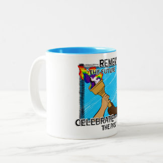 Geef de Rainbow Torch door Tweekleurige Koffiemok