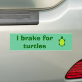 Geef de schildpadden een rem! bumpersticker (Op auto)