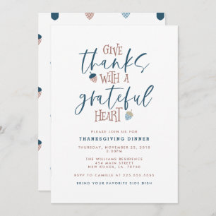 Geef de Thanksgiving van Bedankt de Binnenuitnodig Kaart