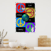 Geef de Vrede een Kans Pop Art Poster (Keuken)