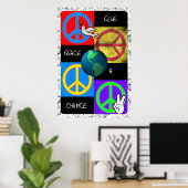 Geef de Vrede een Kans Pop Art Poster (Thuiskantoor)