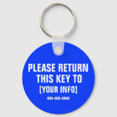 Geef deze sleutel terug met aangepaste gegevens sleutelhanger (Voorkant)