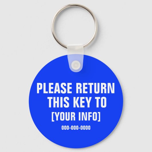 Geef deze sleutel terug met aangepaste gegevens sleutelhanger (Voorkant)