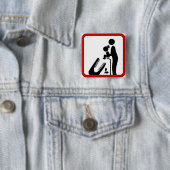 Geef dochter niet aan de krokodil Zoo bord Vierkante Button 5,1 Cm (In situ)