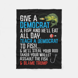 Geef een Democraat Fish Funny Gevist Republikeinse Fleece Deken
