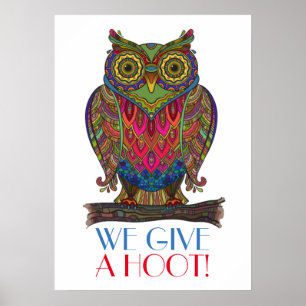 GEEF EEN HOOT — Poster voor school/waar dan ook