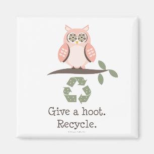 Geef een Hoot Recyclen Magnet Magneet