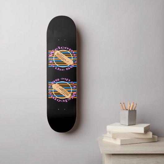 Geef één kaartje toe - aan de 80's skateboard (Muurkunst)