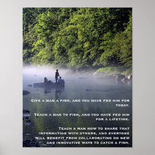 Geef een man een vis poster