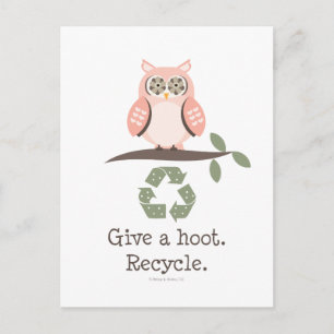 Geef een Recyclen Briefkaart van de Hoot