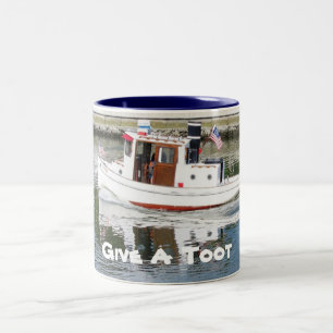 Geef een Toot Tug Boat Coffee-Mok Tweekleurige Koffiemok