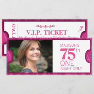 Geef één VIP 75e het roze witte verjaardagspartij  Kaart