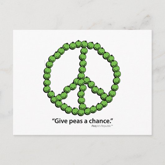 Geef erwten een kans briefkaart (Voorkant)