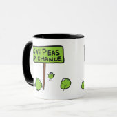 Geef erwten een kans mok (Voorkant links)