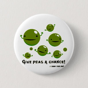 Geef Erwten een kans Ronde Button 5,7 Cm