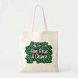Geef erwten een kans tote bag