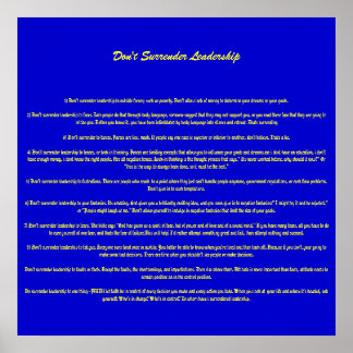 Geef geen leiderschap over - Gepersonaliseerd Poster