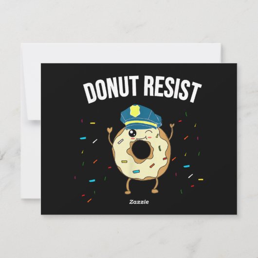 Geef geen weerstand tegen het thema Funny Police O Feestdagenkaart (Achterkant)