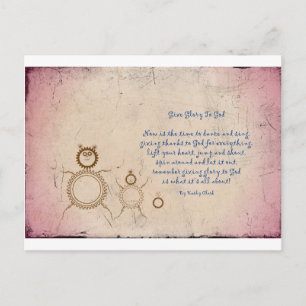 Geef Glory aan God gedicht door Kathy Clark Briefkaart