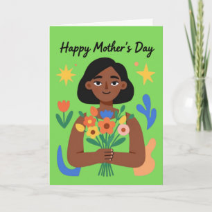 Geef haar bloemen Moederdag kaart