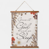 Geef het aan God en ga slapen Faith Script Sign Hangend Wandkleed (Voorkant)