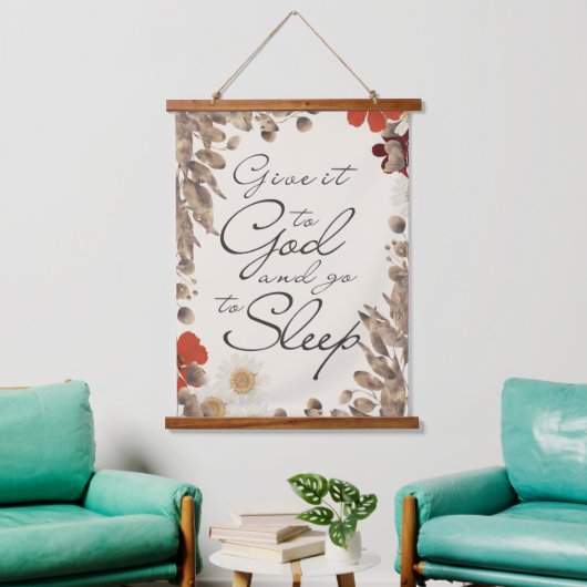 Geef het aan God en ga slapen Faith Script Sign Hangend Wandkleed (Woonkamer)