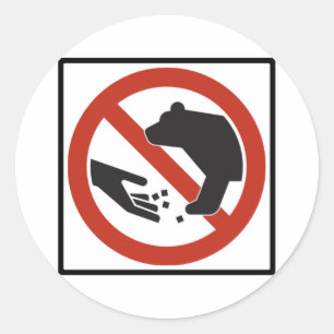 Geef het Beren Highway Sign geen voer Ronde Sticker