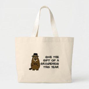 Geef het cadeau van een Groundhog dit jaar Grote Tote Bag