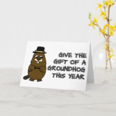 Geef het cadeau van een Groundhog dit jaar Kaart (Gele Bloem)