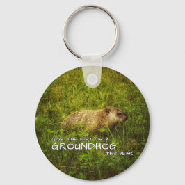 Geef het cadeau van een Groundhog dit jaar sleutel Sleutelhanger