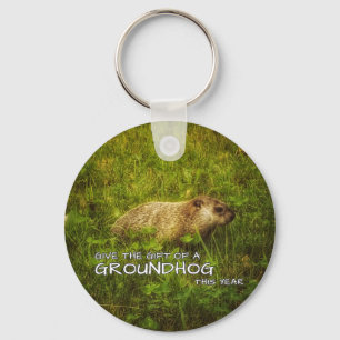 Geef het cadeau van een Groundhog dit jaar sleutel Sleutelhanger