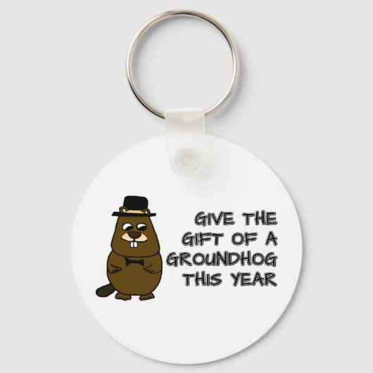 Geef het cadeau van een Groundhog dit jaar Sleutelhanger (Voorkant)