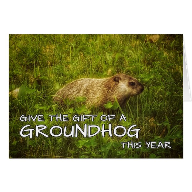 Geef het cadeau van een Groundhog-kaart dit jaar (Voorkant Horizontaal)