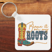 Geef het de schuld op mijn wortels sleutelhanger (Voorkant)