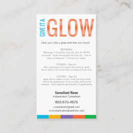 GEEF HET EEN GLOW - Mini Facial Instruction Card Visitekaartje