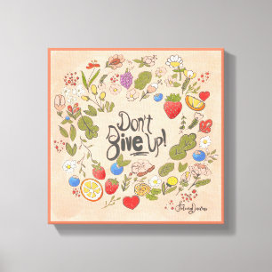 Geef het niet op! De Verrekte Muur van het Canvas  Afdruk