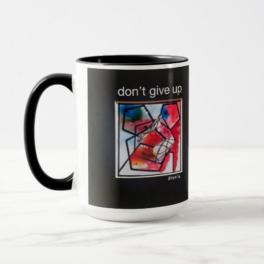 "geef het niet op" Mok van Beverage (Links)