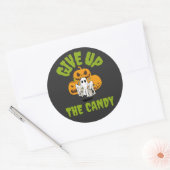 Geef het Snoep Halloween op Ronde Sticker (Envelop)