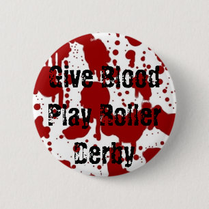 Geef het Spel Roller Derby van het Bloed Ronde Button 5,7 Cm
