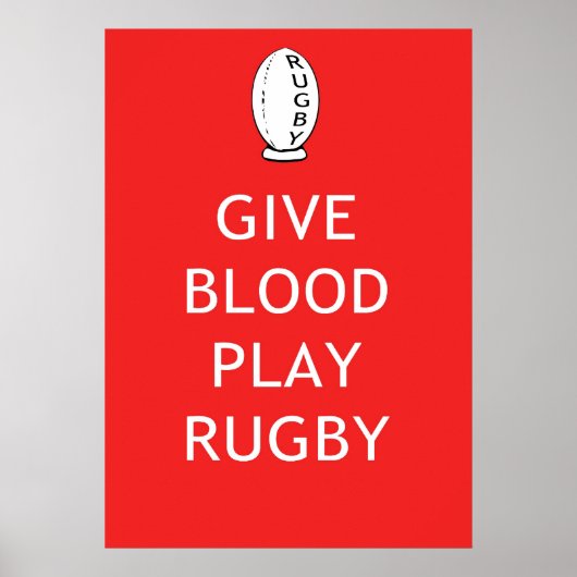 Geef het spel Rugby van het Bloed Poster (Voorkant)
