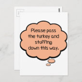 Geef het Turkije en het stuwen. Briefkaart (Voorkant / Achterkant)