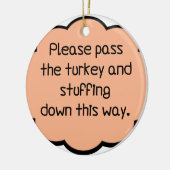 Geef het Turkije en het stuwen. Keramisch Ornament (Links)