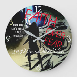 "GEEF HET VERHAAL OVER. " ROUND WALL CLOCK 4 HER! GROTE KLOK