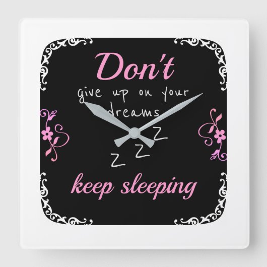 Geef je dromen niet op vierkante klok (Voorkant)