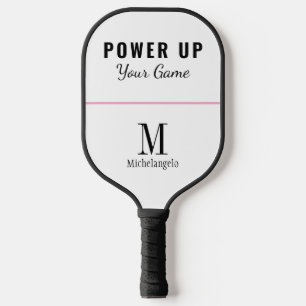 Geef je game meer kracht   Elegant monogram zwart  Pickleball Paddle