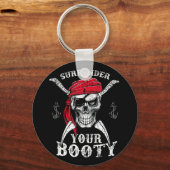 Geef je romige piraatschedel over sleutelhanger (Voorkant)