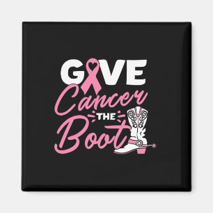 Geef kanker de Boot Pink Ribbon Breast Cancer Awa Magneet